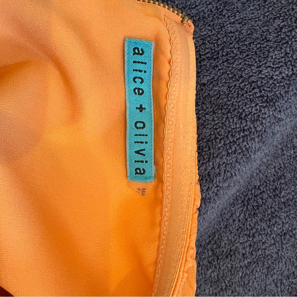 Alice + Olivia Orange strapless top